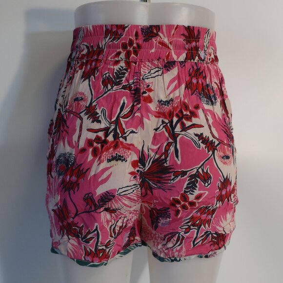 Womens Chufy Pink White Floral Elasticized My Aussie Days Drawstring Shorts XS - Picture 6 of 7